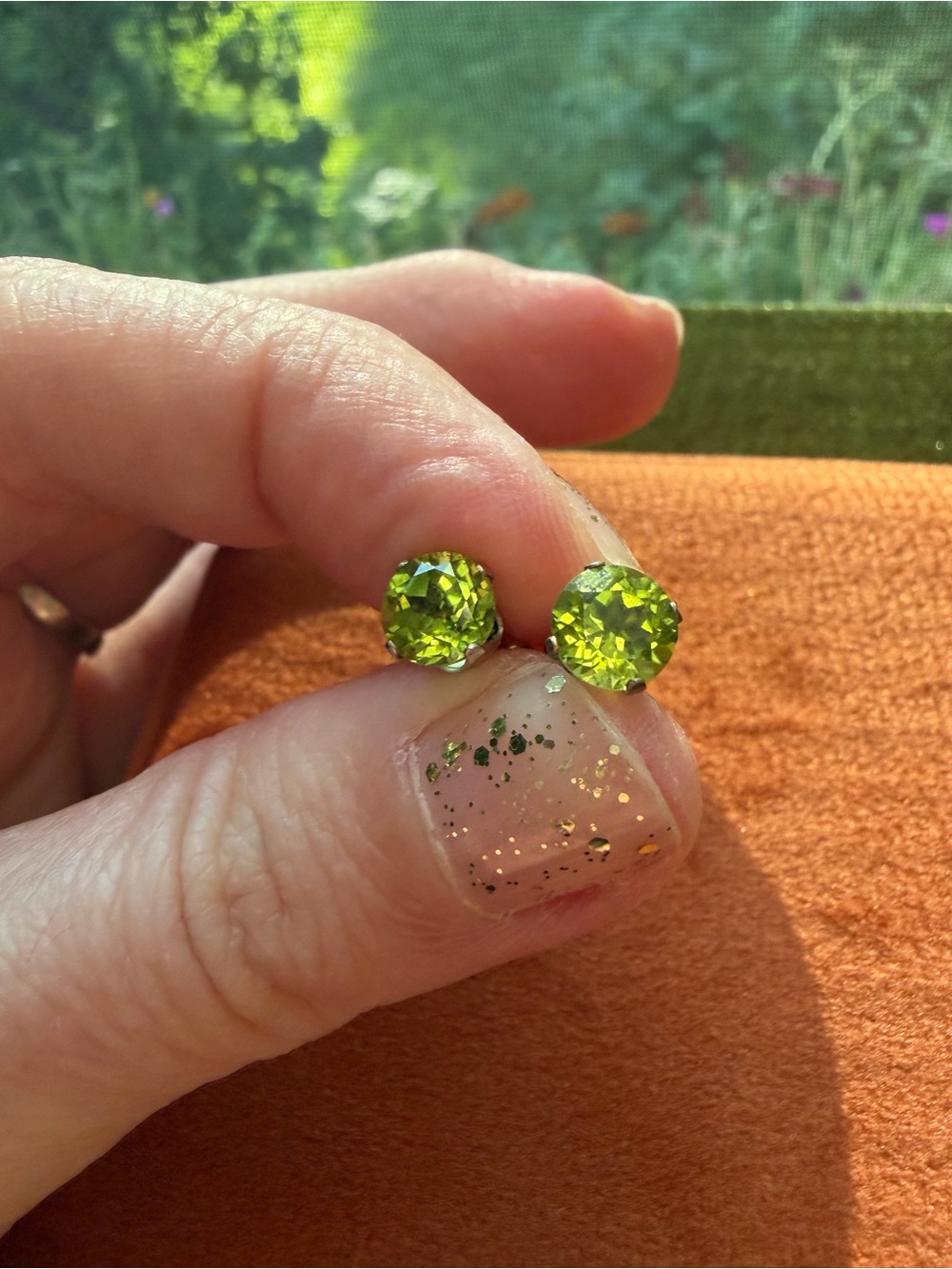 Sterling Silver Peridot Stud Earrings